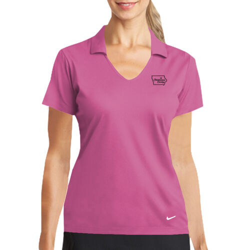 Chickasaw Court House - Ladies Dri FIT Vertical Mesh Polo - Black Thumbnail