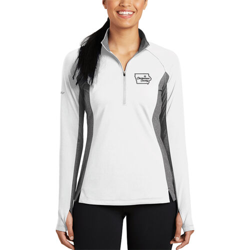 Chickasaw Court House - Ladies Sport Wick ® Stretch Contrast 1/2 Zip Pullover - Black Thumbnail